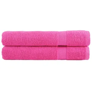 Premium Towels 2 pcs Pink 100x200 cm 600 gsm 100% Cotton