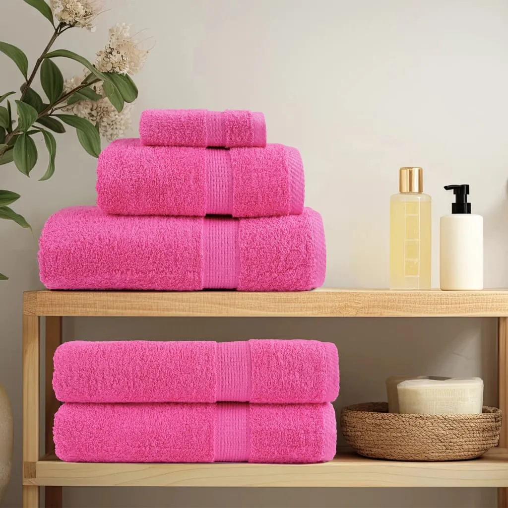 Premium Towels 2 pcs Pink 100x200 cm 600 gsm 100% Cotton