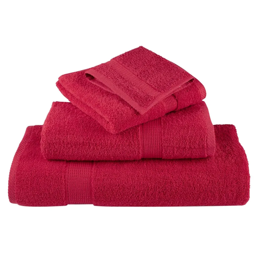 Premium Towels 2 pcs Red 100x200 cm 600 gsm 100% Cotton