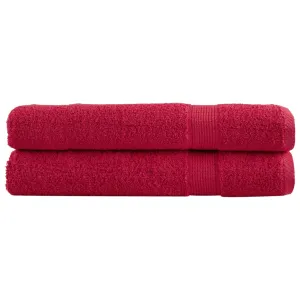 Premium Towels 2 pcs Red 100x200 cm 600 gsm 100% Cotton