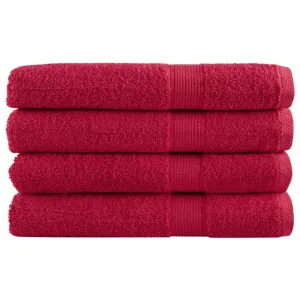 Premium Towels 4 pcs Red 100x200 cm 600 gsm 100% Cotton