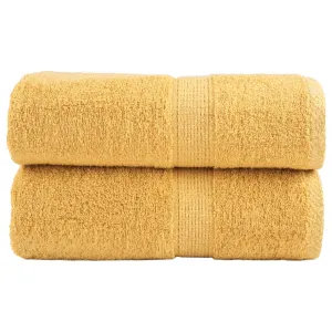 Premium Washcloths 2pcs Gold 30x30cm 600gsm 100% Cotton