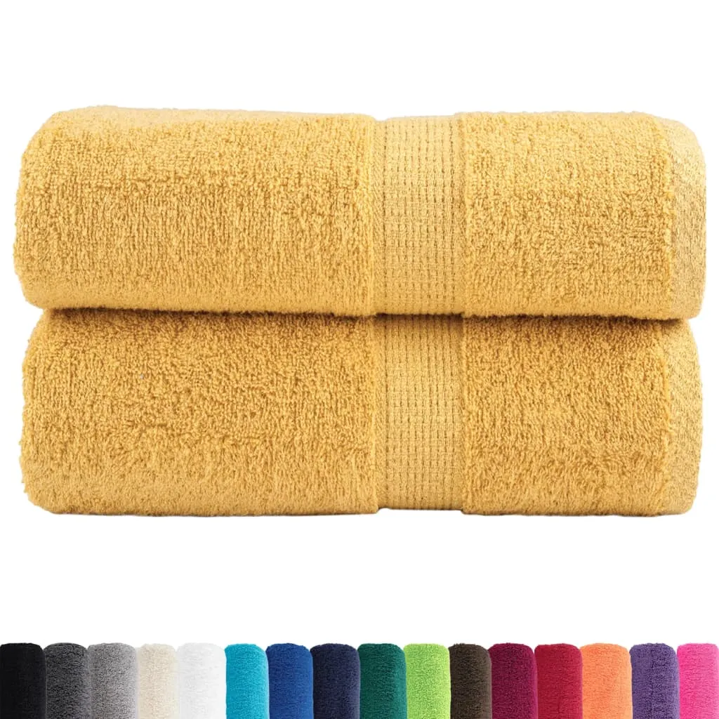 Premium Washcloths 2pcs Gold 30x30cm 600gsm 100% Cotton