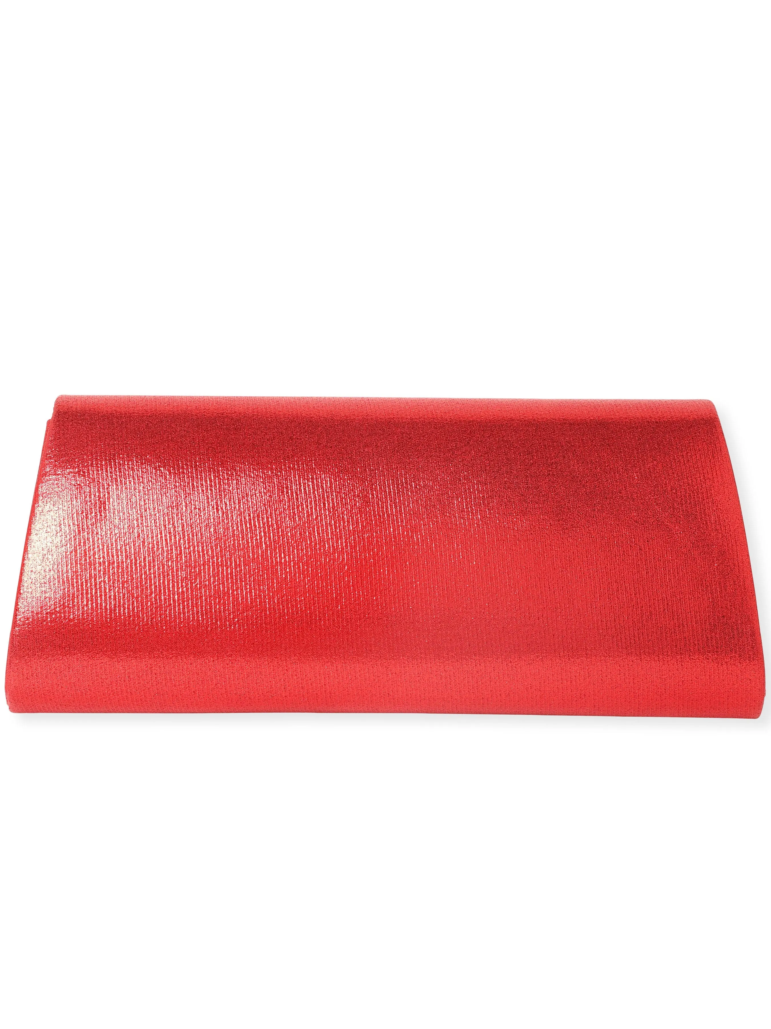 Rubans Fiery Opulence Red Textured Glossy Clutch Bag