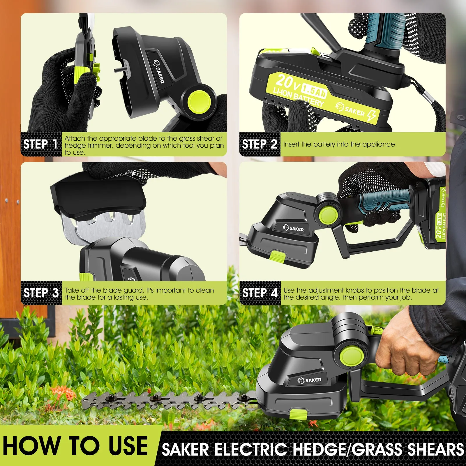 Saker Cordless Hedge Trimmer