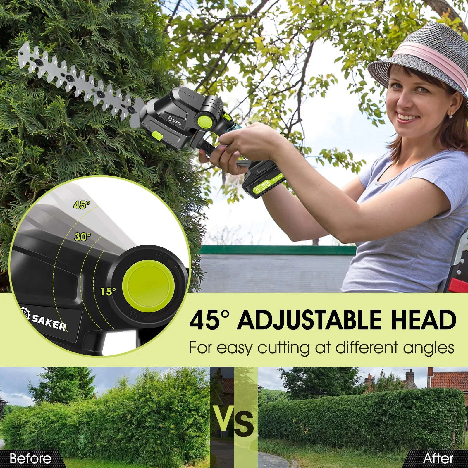 Saker Cordless Hedge Trimmer