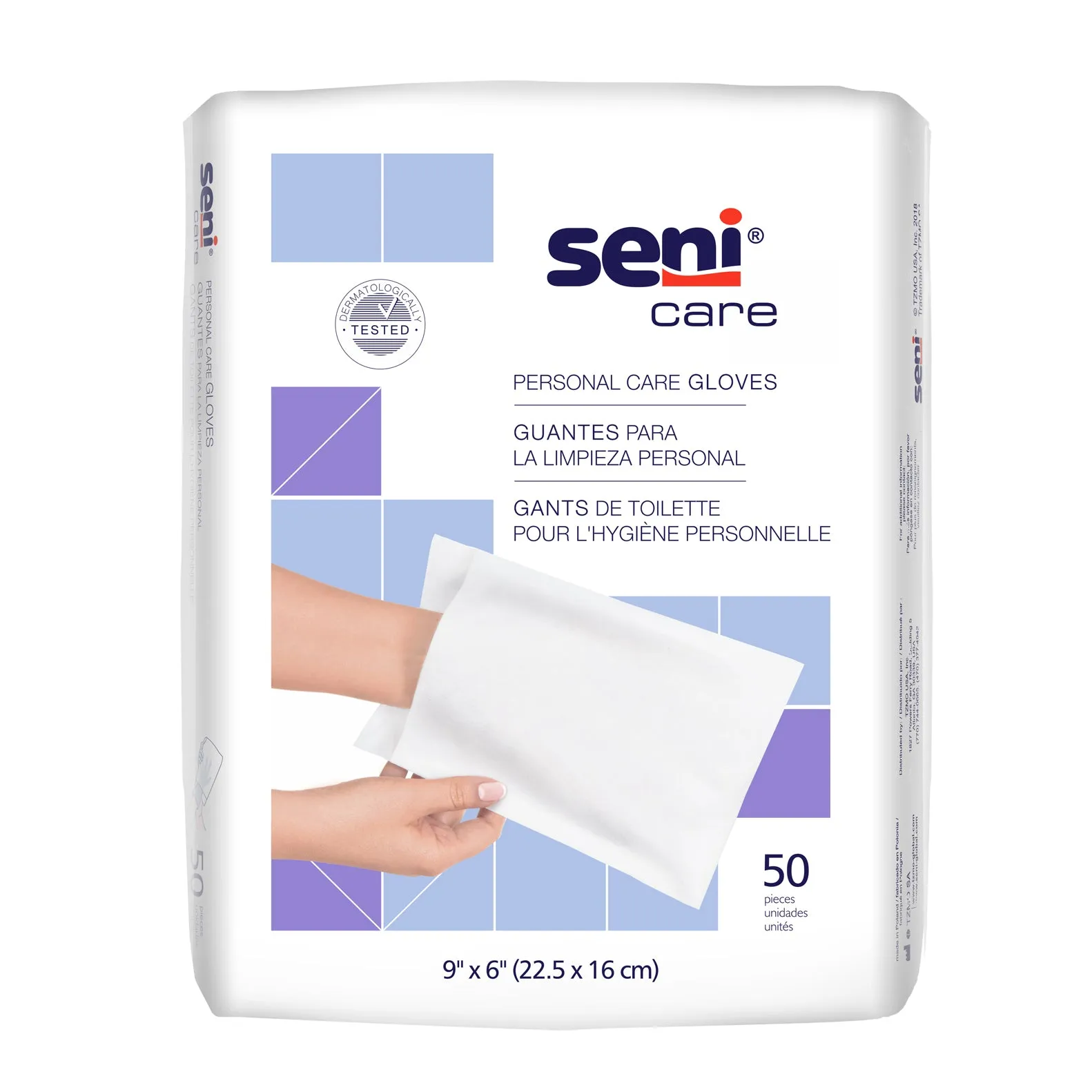 Seni Care Personal Care Gloves, 9"x6", 50/Pk