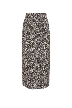 Serrana Skirt - Black Flores