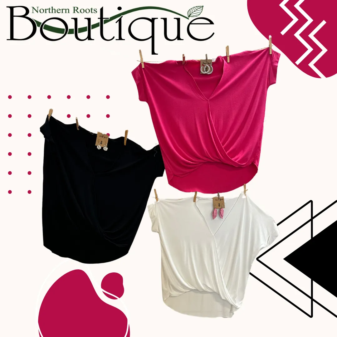 Short Sleeve Surplice Top