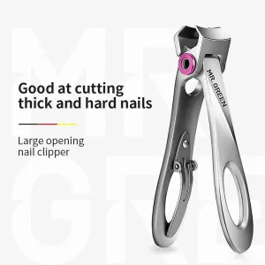 Small Silver Nail Clippers Stainless Steel Wide Jaw Opening Manicure Fingernail Cutter Thick Hard Ingrown Toenail Scissors Tools Fa1662