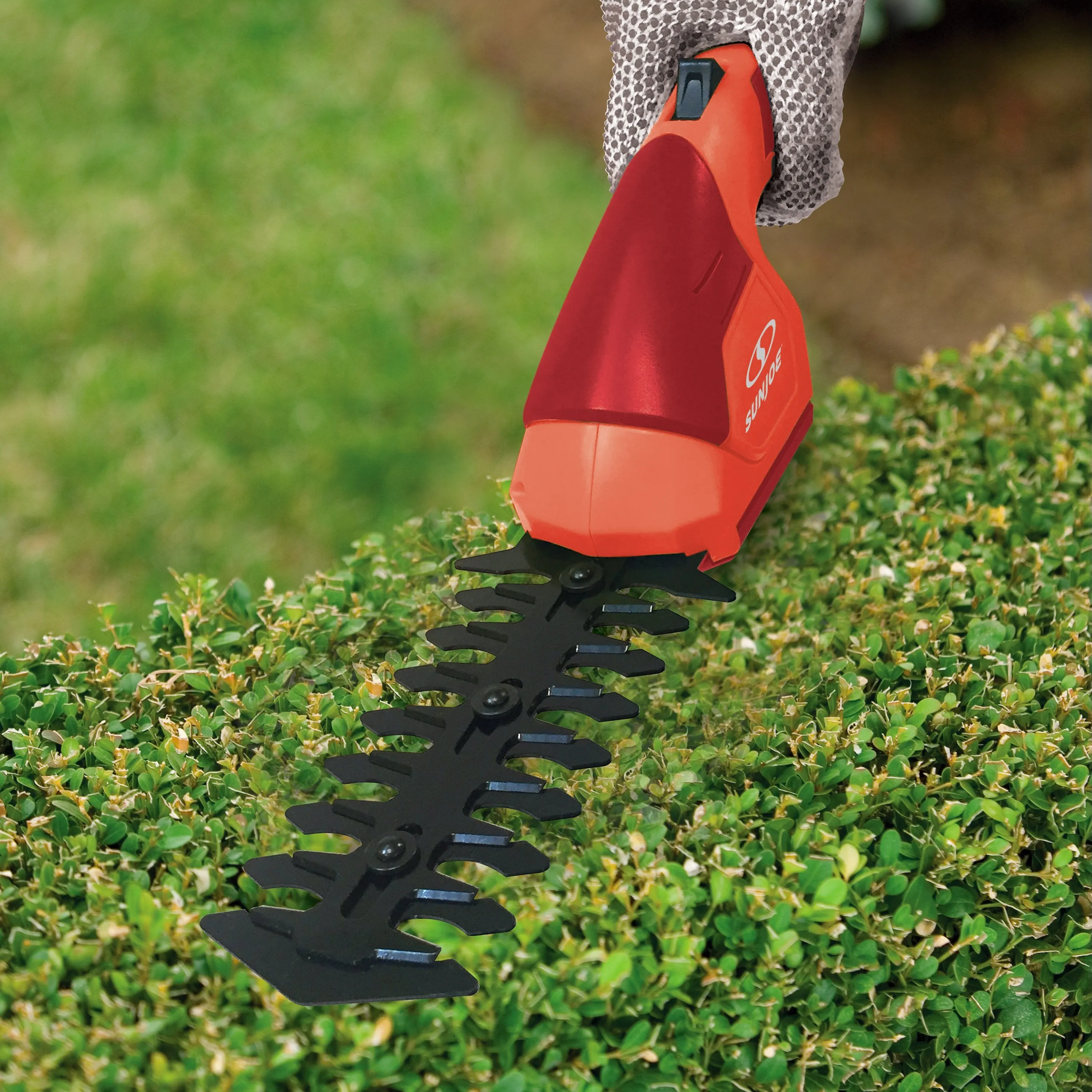 Sun Joe HJ604C-RED 2-in-1 Cordless Grass Shear   Hedger | 7.2 V (Red)