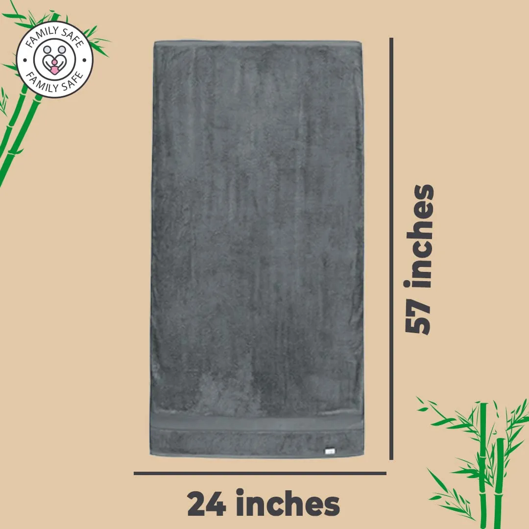 The Better Home Bamboo Bath Towel for Men & Women | 450GSM Bamboo Towel | Ultra Soft, Hyper Absorbent & Anti Odour Bathing Towel | 27x54 inches (Pack of 1, Dark Grey)