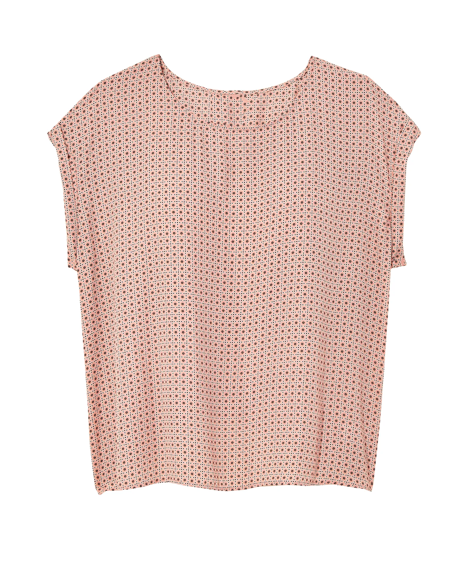 Tricia Short Cuffed Sleeve Woven Blouse | Pink / White