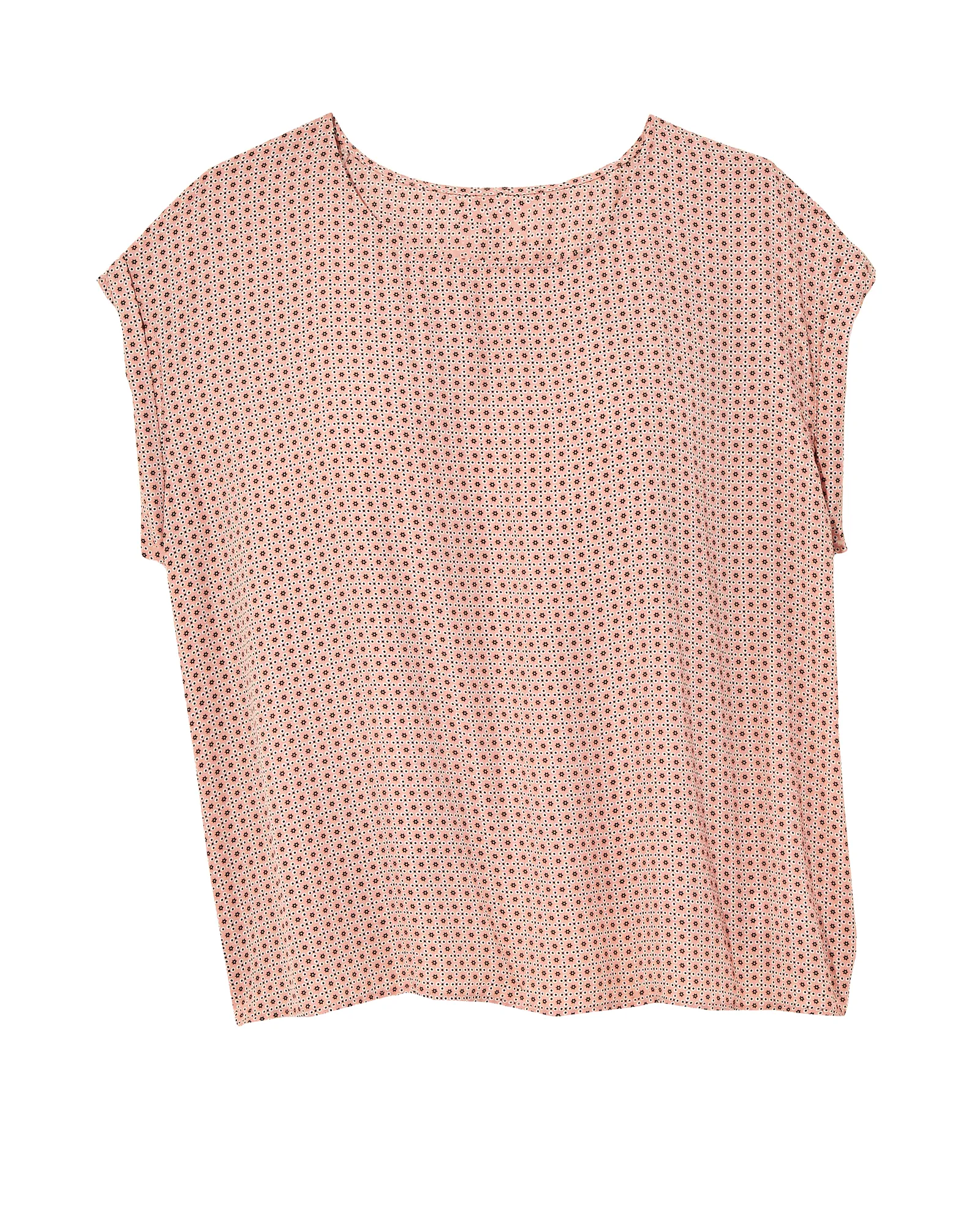 Tricia Short Cuffed Sleeve Woven Blouse | Pink / White