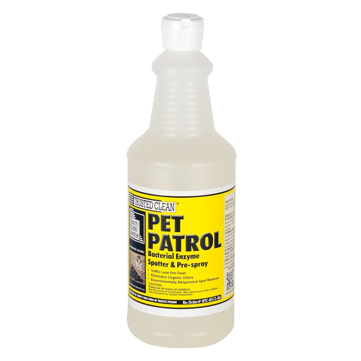 Trusted Clean 'Pet Patrol' Urine & Feces Carpet Spotter Stain Remover (32 oz Flip Top Bottles) - Case of 6