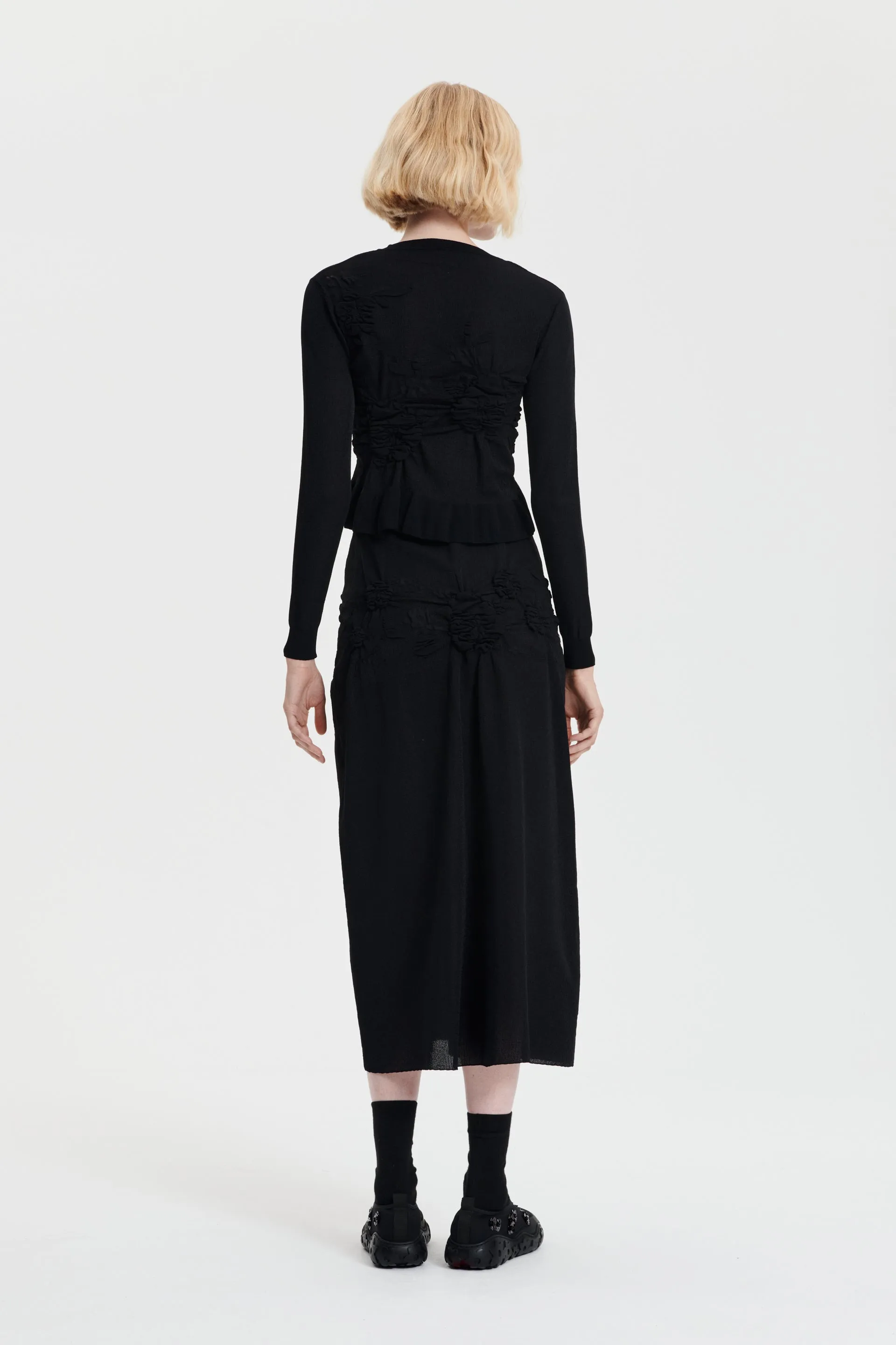 VILLA | SKIRT COLETTE SMOCK KNIT BLACK/BLACK