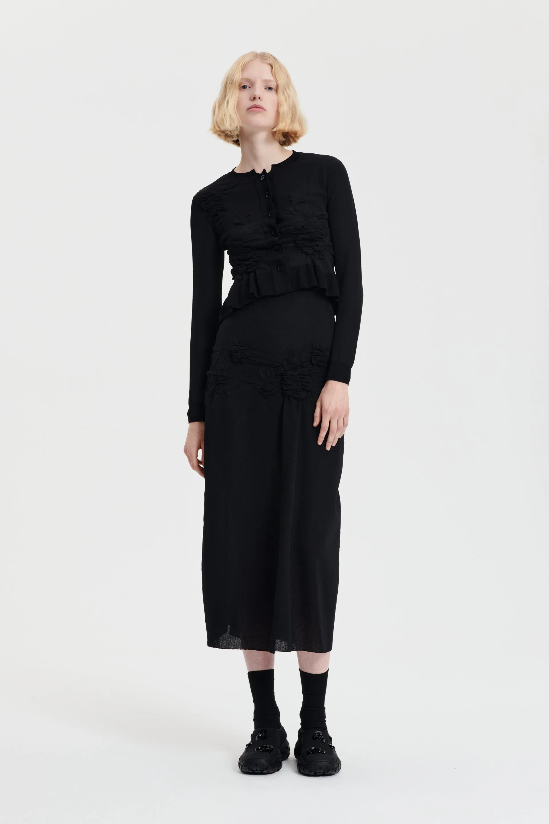 VILLA | SKIRT COLETTE SMOCK KNIT BLACK/BLACK