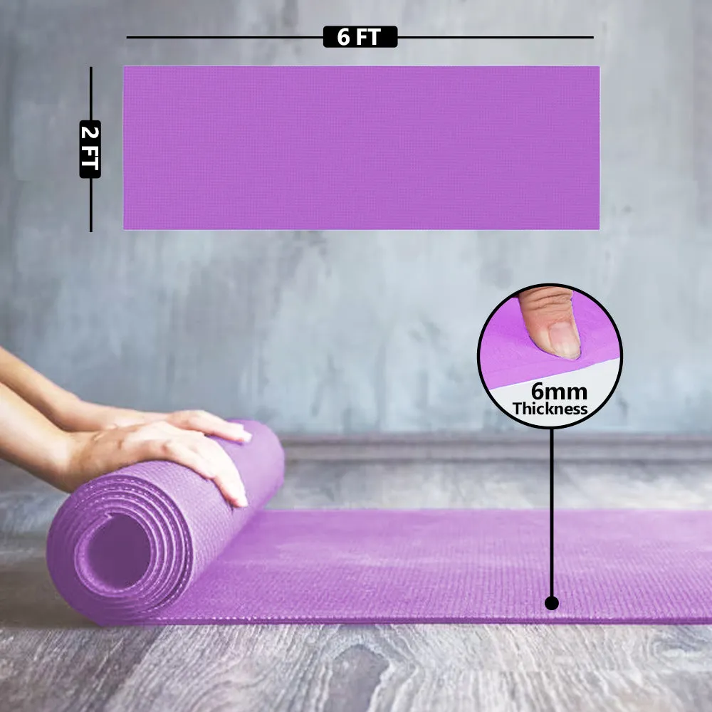 WErFIT 6mm Ultra Luxurious EVA Yoga Mat, Anti Skid, Home Exercise & Gym Workout, Women Purple 6 mm Yoga Mat